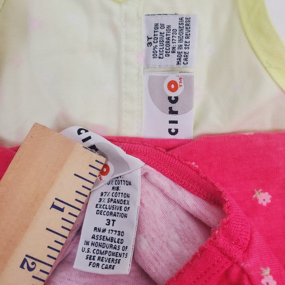 Y2k Vintage Circo 3T Playful Pink Floral 2pc Shortalls Overalls Girls Outfit Set - Picture 8 of 8